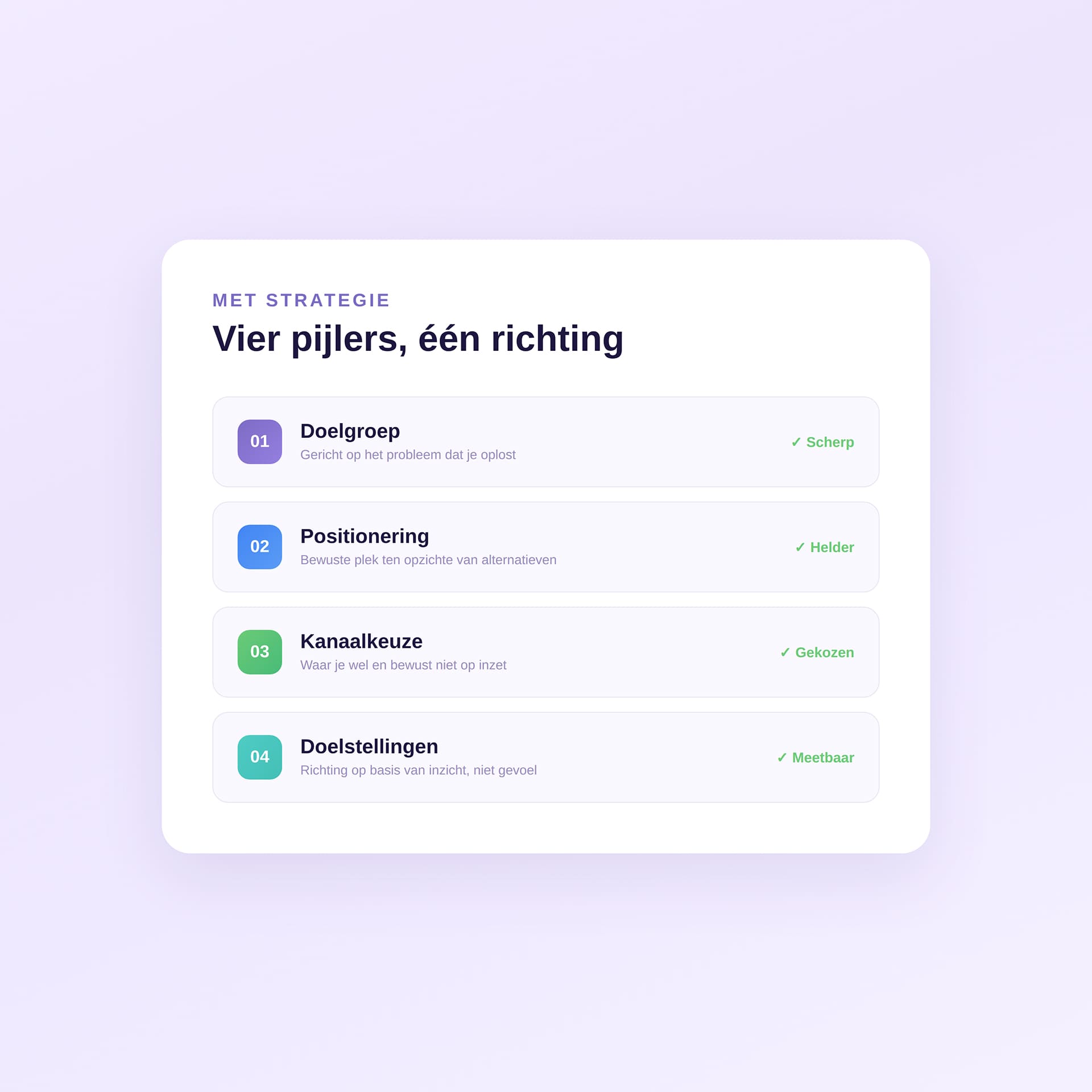 marketingstrategie pijlers
