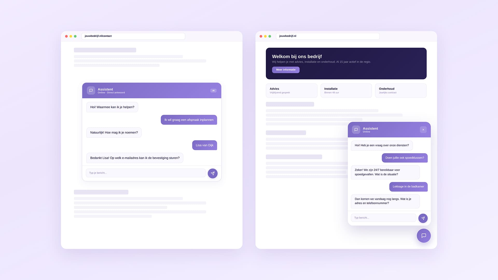 AI chatbot embedded widget floating widget